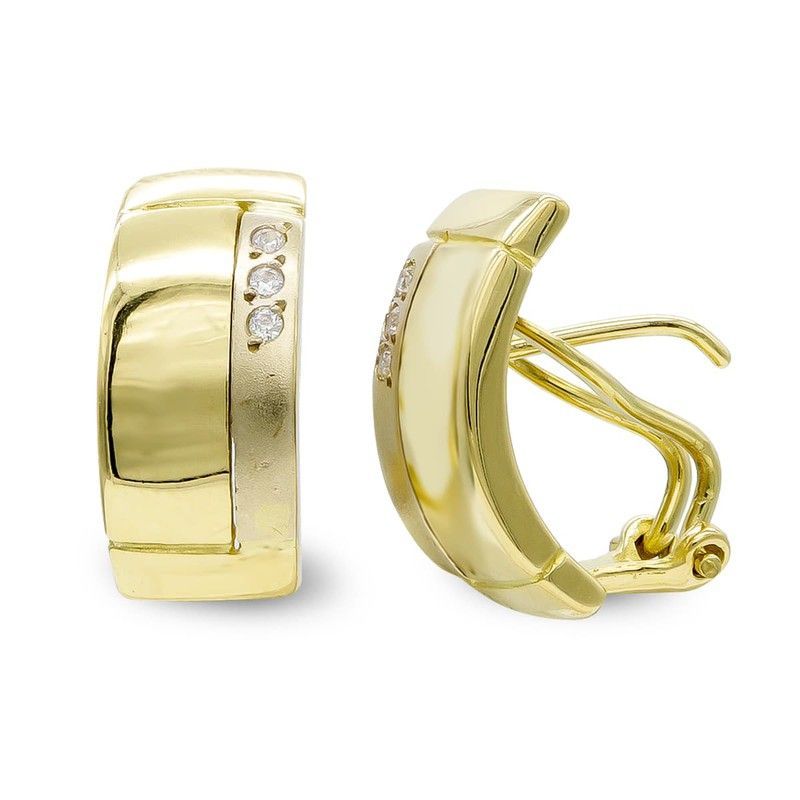 Pendientes Oro Bicolor Mate 18kts Circonitas 7639-1