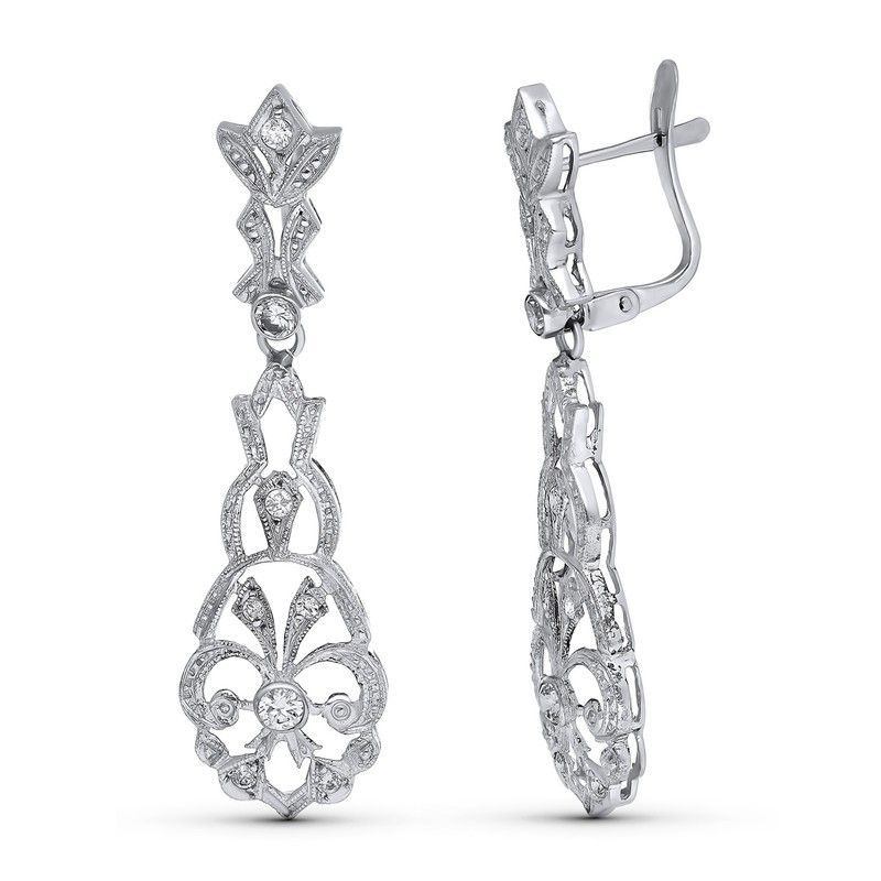 Pendientes Oro Blanco 18kts 11600 Circonitas