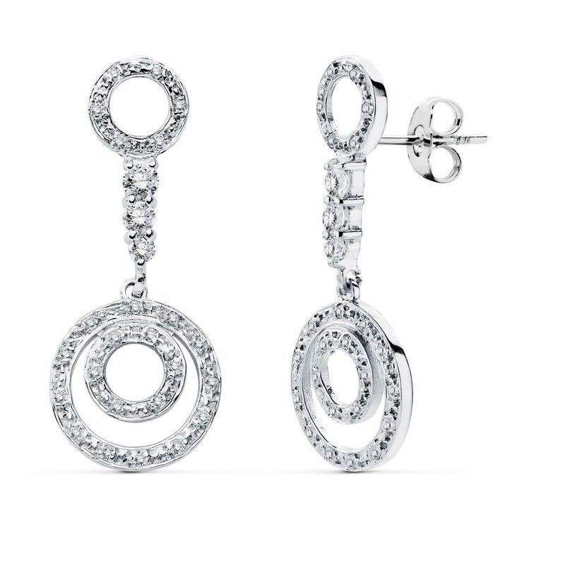 Pendientes Oro Blanco 18kts 18814 Circonitas