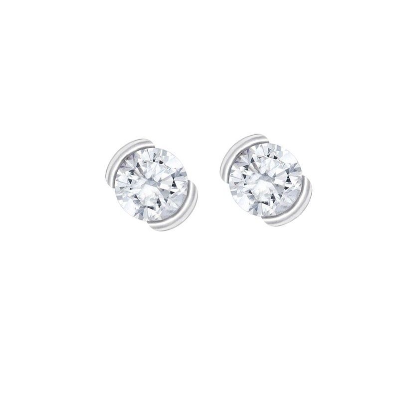 Pendientes Oro Blanco 18kts Argyor MRM 3,00mm (18)75B0010 2 Diamantes