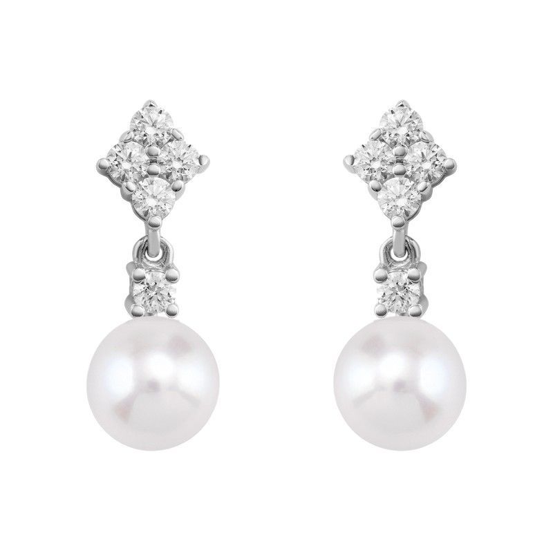 Pendientes Oro Blanco 18kts Argyor MRM 9mm (18)75B0106Z Circonitas Perlas