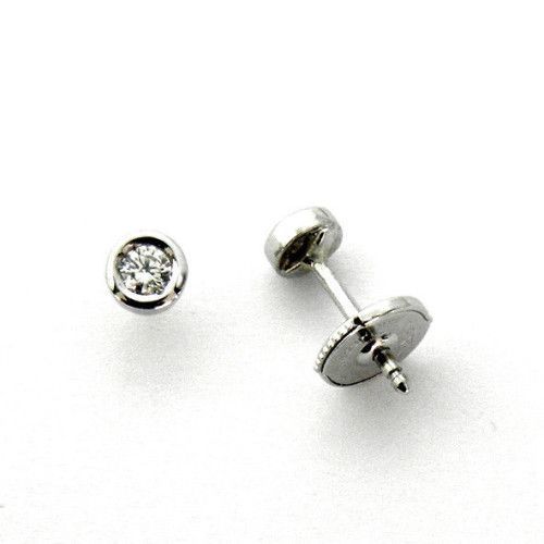 Pendientes Oro Blanco 18kts Con Brillante 0,26cts B1/1659/14