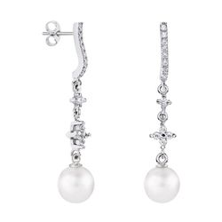 Pendientes Oro Blanco 18kts Esfera Argyor MRM 8mm (18)79B0504DD1 Topacios Perlas