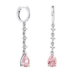 Pendientes Oro Blanco 18kts Lágrima Argyor MRM 9x6mm (18)79B0303TA3 Topacios Rosa