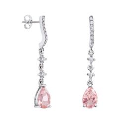 Pendientes Oro Blanco 18kts Lágrima Argyor MRM 9x6mm (18)79B0502DA3 Topacios Rosa Diamantes