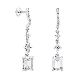 Pendientes Oro Blanco 18kts Rectangulo Argyor MRM 8x6mm (18)79B0504DB1 Topacios Blanco Diamantes