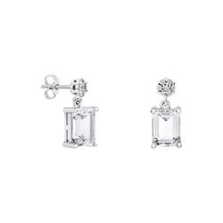 Pendientes Oro Blanco 18kts Rectangulo Argyor MRM 8x6mm (18)79B0600DB1 Topacios Blanco Diamantes