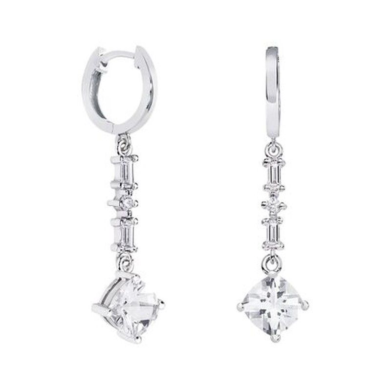 Pendientes Oro Blanco 18kts Rombo Argyor MRM 7x7mm (18)79B0306TC1 Topacios Blanco