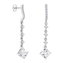 Pendientes Oro Blanco 18kts Rombo Argyor MRM 7x7mm (18)79B0503DC1 Topacios Blanco Diamantes