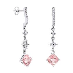 Pendientes Oro Blanco 18kts Rombo Argyor MRM 7x7mm (18)79B0504DC3 Topacios Rosa Diamantes