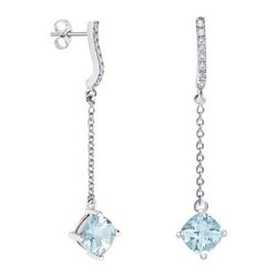 Pendientes Oro Blanco 18kts Rombo Argyor MRM 7x7mm (18)79B0507DC2 Topacios Azul Diamantes