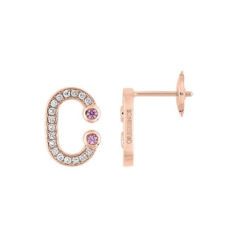 Pendientes Oro Rosa 18kts (18)2.5512.24 Lady C 0.13 Zafiro Rosa 0.18ct GH SI Diamantes