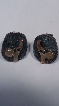 Pendientes para mujer elegantes de plata envejecida, oro y ónix