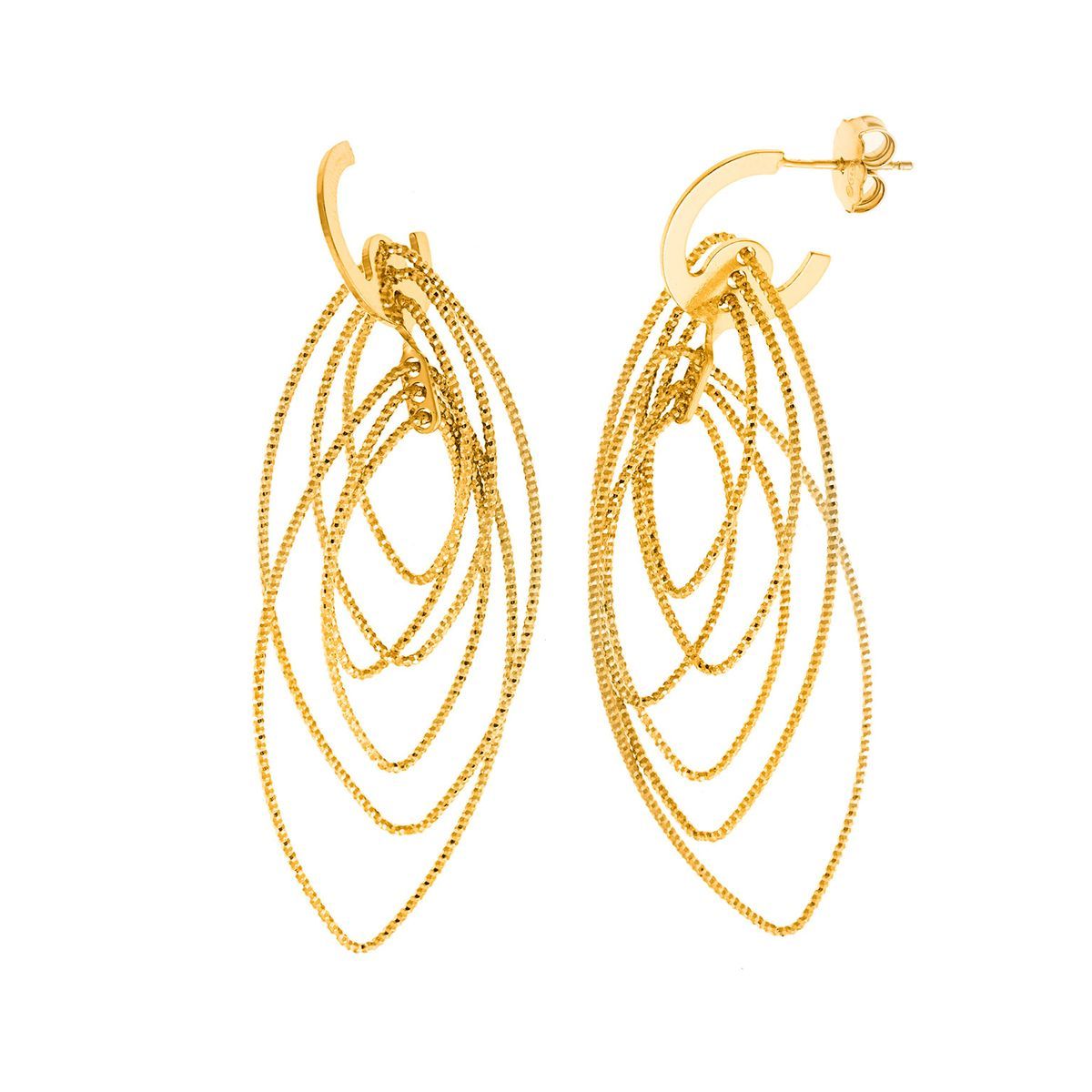 Pendientes plata de ley Gold Lance