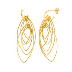 Pendientes plata de ley Gold Lance