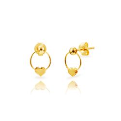 Pendientes Plata Dorada 11mm PEL1342DO Colgante Corazón