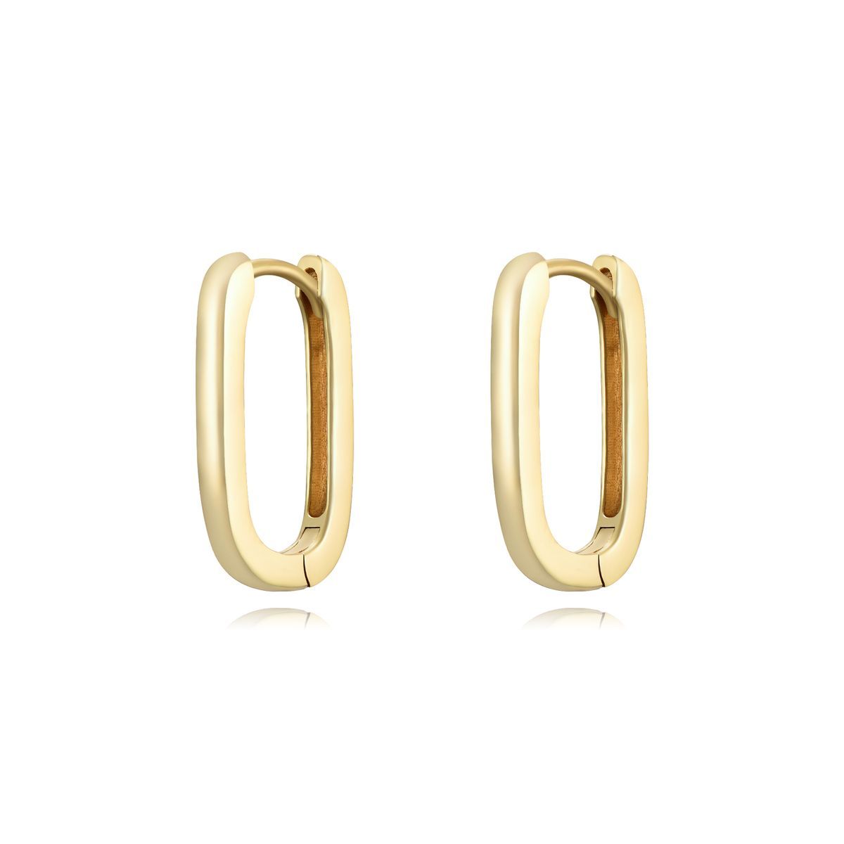 Pendientes Plata Dorada 19mm PEL1178DO Aro Rectangular