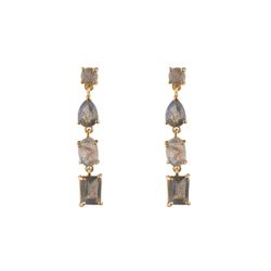 Pendientes Plata Dorada 35mm PEM0311DOLA Colgante Minerales Labradorita