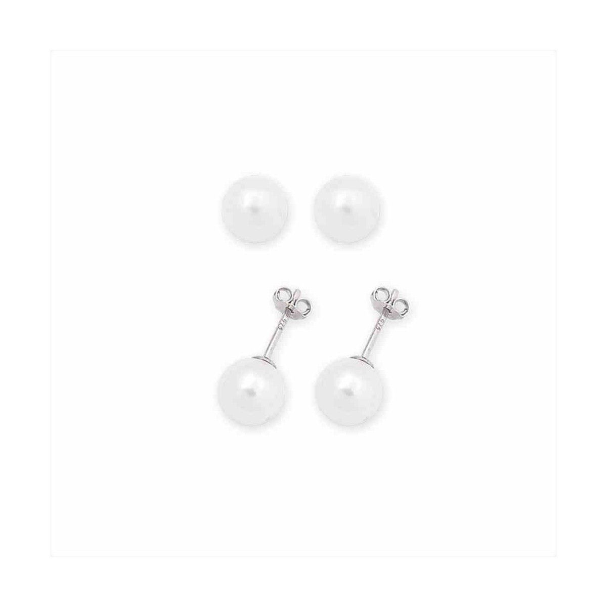 Pendientes Plata E08274 Perlas