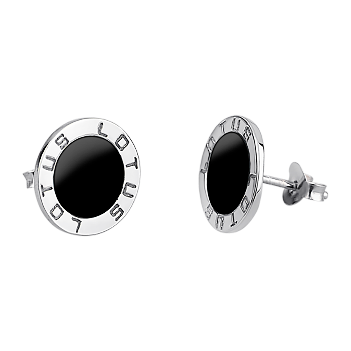 Pendientes Plata Lotus LP1299-4/4 Grabado LOTUS Circonita Negra