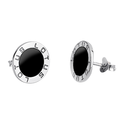 Pendientes Plata Lotus LP1299-4/4 Grabado LOTUS Circonita Negra