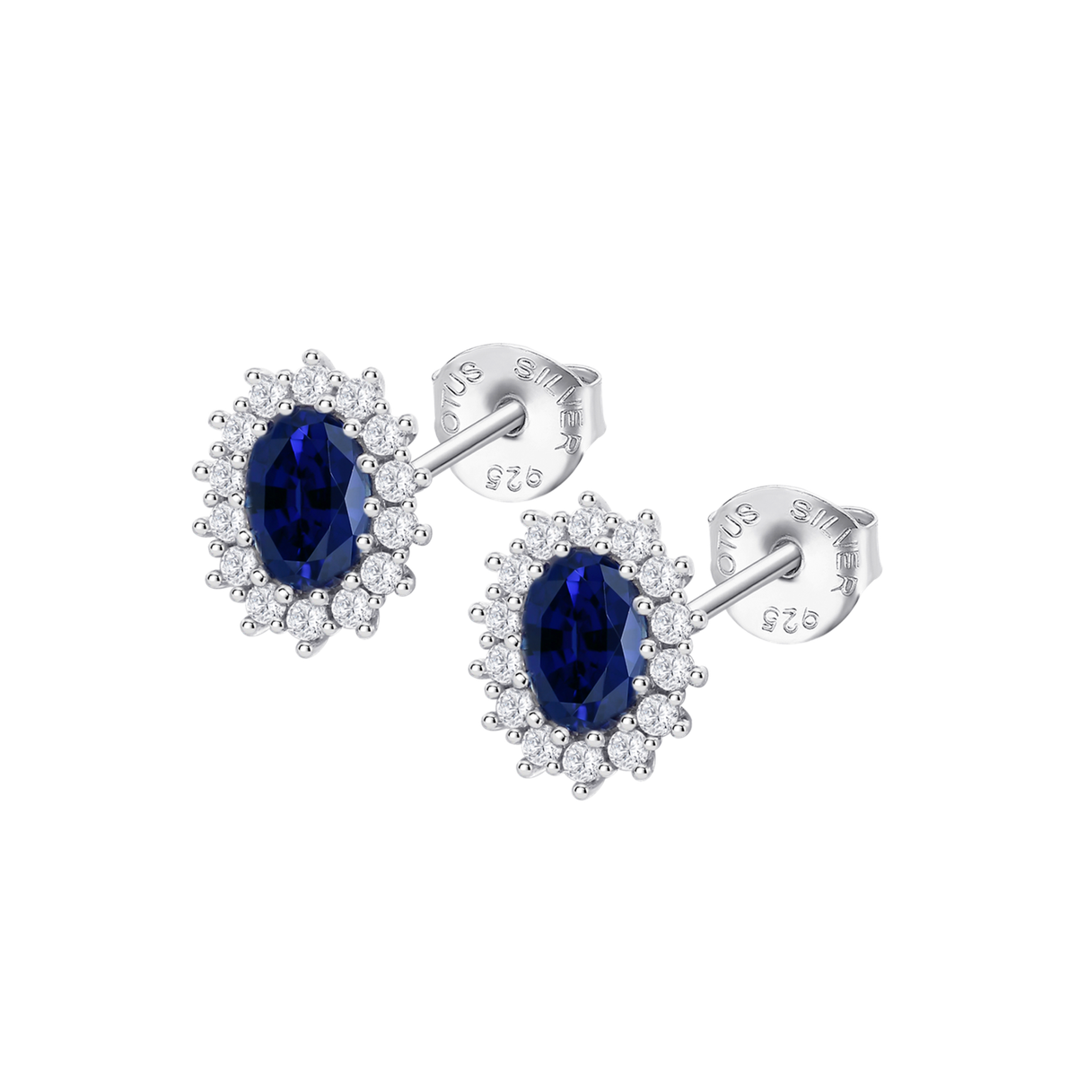 Pendientes Plata Lotus LP3459-4/1 Circonitas Azul Bicolor Blancas