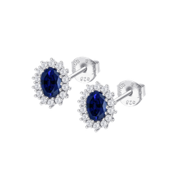 Pendientes Plata Lotus LP3459-4/1 Circonitas Azul Bicolor Blancas