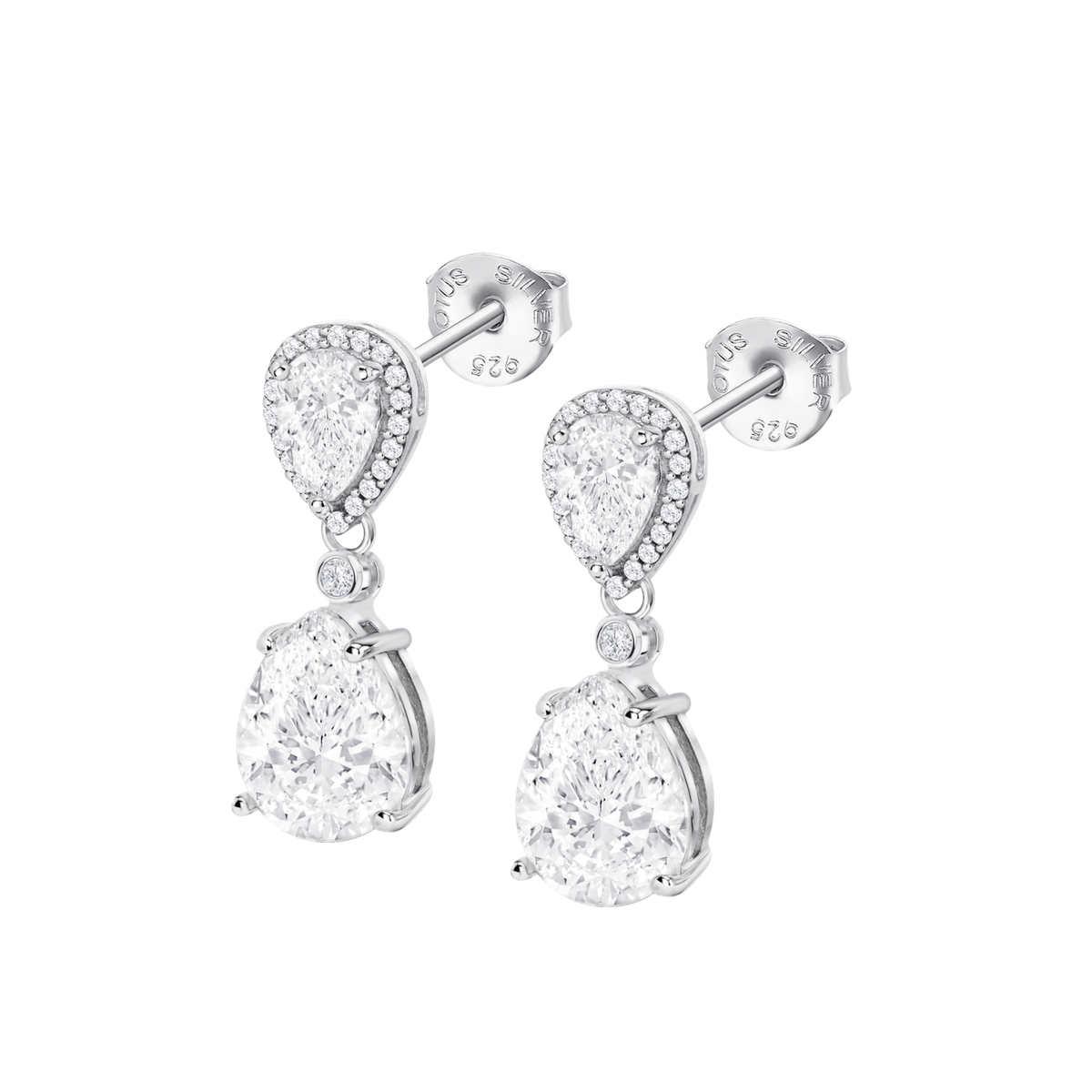 Pendientes Plata Lotus LP3788-4/1 Colgante Circonitas