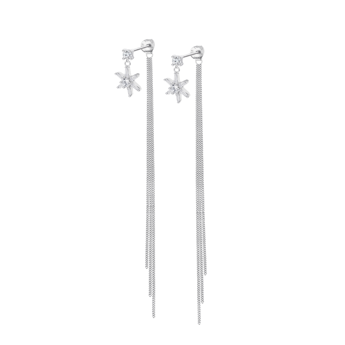 Pendientes Plata Lotus LP3801-4/1 Estrella Colgante Cadena