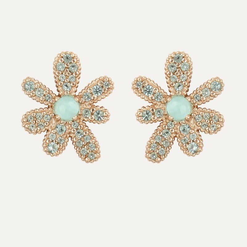 Pendientes SUNFIELD Anthea botón Baño oro rosa. PE064640/2/49