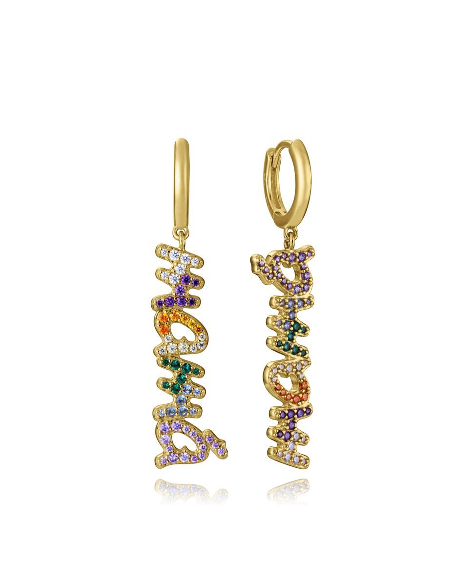 Pendientes Viceroy en plata de ley Mom Gold Multi