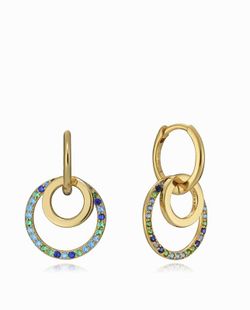 Pendientes Viceroy Mujer Dorado Anillas Circonitas Multicolor 13052E100-32