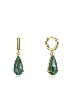 Pendientes Viceroy Mujer Plata Dorado Piedra Verde 15111E100-42