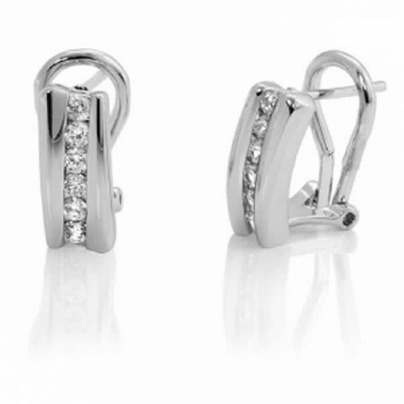 Pendientes vidal & vidal  mujer rodiado  circonitas