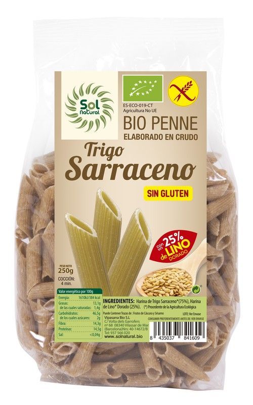 Penne Trigo Sarraceno-Lino Bio S/Gluten 250 G