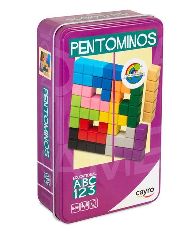Pentominos Metal Box Madera