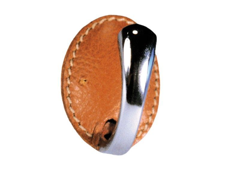 Percha de inox forrada de cuero C&P VA0004CU