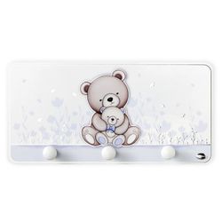 Percha Madera 37x18cm LS605C Azul Osos