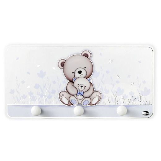 Percha Madera 37x18cm LS605C Azul Osos