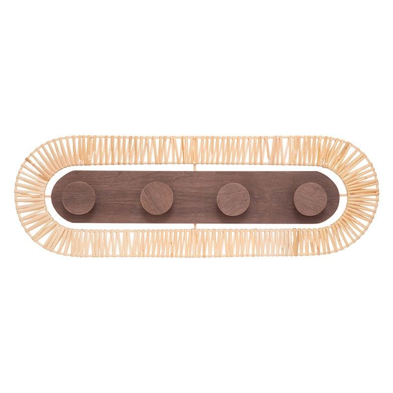 Percha Pared Decor.Rattan/Mdf 4 Pomos