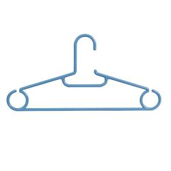Percha recta 40 cm con barra y ganchos laterales. Percha Plastico 5 Un. 40Cm Azul Habitex