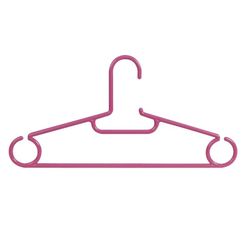 Percha recta 40 cm con barra y ganchos laterales. Percha Plastico 5 Un. 40Cm Rosa Habitex