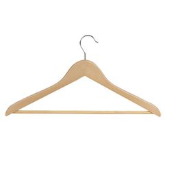 Percha recta 45 cm con dientes antideslizantes de goma. Percha Madera Recta. Jgo. 3 Un.  Habitex