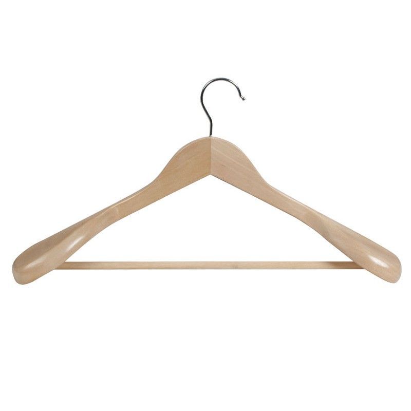 Percha recta 45 cm con forma especial trajes. Percha Madera Deluxe Esp. Trajes Habitex