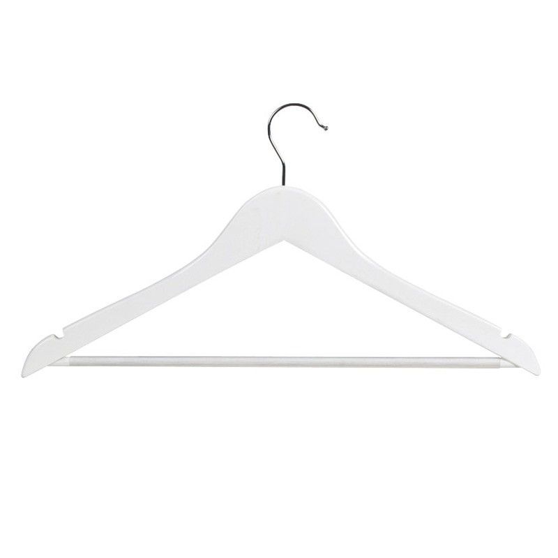 Percha recta 45 cm con muescas y para antideslizante. Percha Madera Jgo. 5 Un.  Bcas. Habitex