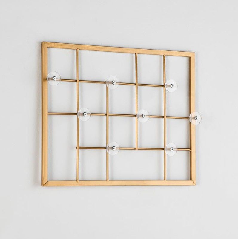 Perchero de acrílico y metal dorado, 50x5x40 cm