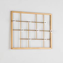 Perchero de acrílico y metal dorado, 50x5x40 cm