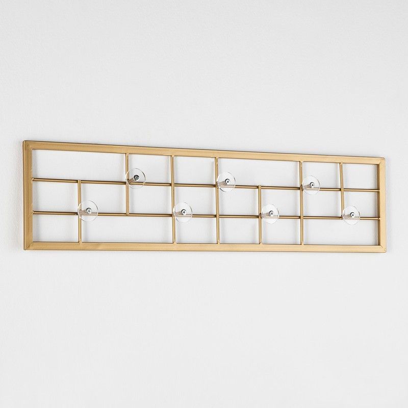 Perchero de acrílico y metal dorado, 81x6x20 cm