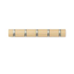 Perchero de Pared Flip Natural 5 Ganchos 51x3x6,5 cm