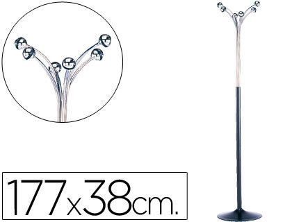 Perchero Metalico 600 -6 Colgadores Negro